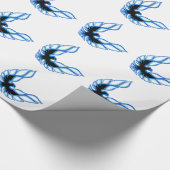 Blauw schitterend kippenkoppen, glanzend papier (Hoek)