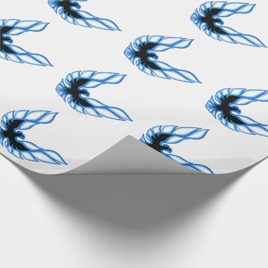 Blauw schitterend kippenkoppen, glanzend papier (Hoek)