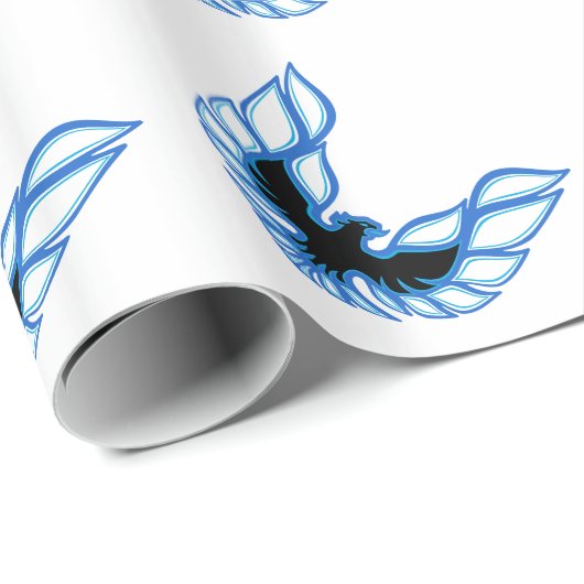 Blauw schitterend kippenkoppen, glanzend papier (Rol Hoek)