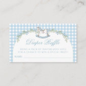Blauw schommelend paard baby boy douche luier lote informatiekaartje (Voorkant)