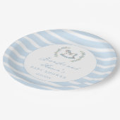 Blauw schommelend paard bohemian baby jongen douch papieren bordje (Gekanteld)