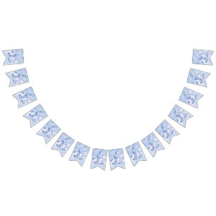 Blauw schommelend paard Bunting vlag Vlaggetjes