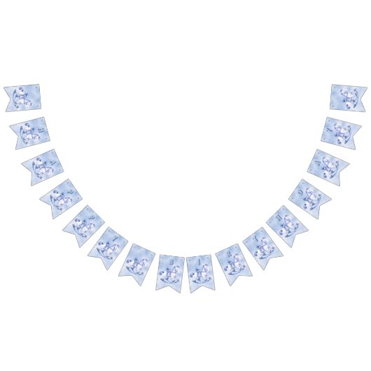 Blauw schommelend paard Bunting vlag Vlaggetjes (Alle)