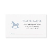 Blauw schommelpaard Baby shower Luier Raffle