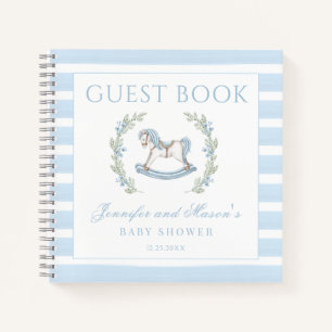 Blauw schommelpaard schattige baby jongen shower g notitieboek