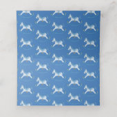 Blauw schommelpaard waterverf kunst plaatskaartje (Binnenkant ongevouwen)