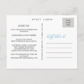 Blauw schoolbord afstudeerfeest nodigen Briefkaart (Achterkant)