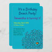 Blauw schoolpatroon met kleine Oranje vis Kaart (Voorkant / Achterkant)