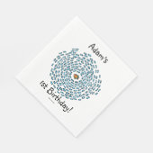 Blauw schoolpatroon met kleine Oranje vis Servetten (Hoek)