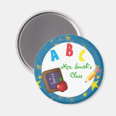 Blauw schoolschoolschoolmagneet magneet (Voorkant / Achterkant)