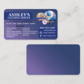 blauw Schoonmaak Service Visitekaartje (Voorkant / Achterkant)