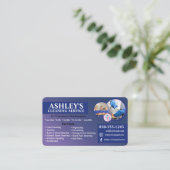 blauw Schoonmaak Service Visitekaartje (Staand voorkant)