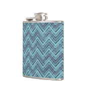 Blauw schoppenpatroon heupfles (Links)