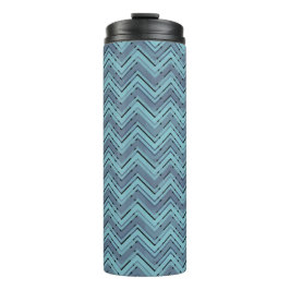 Blauw schoppenpatroon thermosbeker