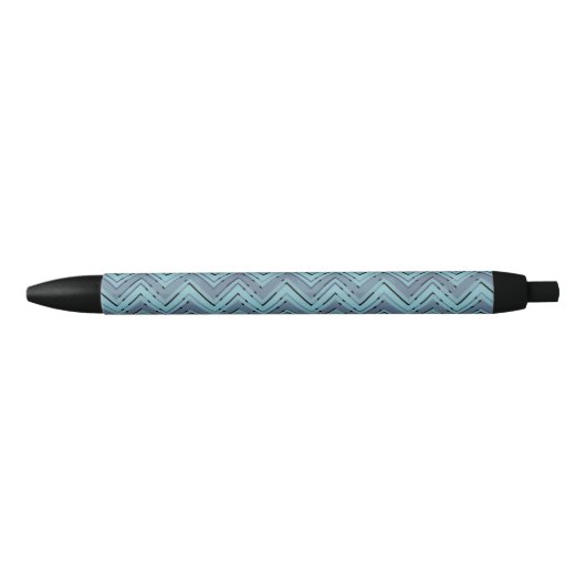 Blauw schoppenpatroon zwarte inkt pen (Voorkant)