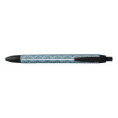 Blauw schoppenpatroon zwarte inkt pen (Achterkant)
