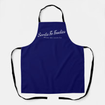 Blauw schort met Santa Fe Foodies-logo