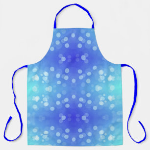 Blauw schort met witte stippen