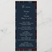 Blauw Schots Land Bruiloft Menu & Programma (Voorkant)