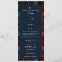 Blauw Schots land bruiloft programma & menu