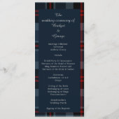 blauw Schots landelijk trouwmenu & programma Programmakaart (Achterkant)