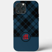 Blauw Schots Spaans Monogram Case-Mate iPhone Case (Achterkant)