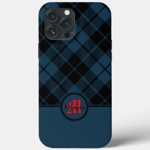 Blauw Schots Spaans Monogram Case-Mate iPhone Case