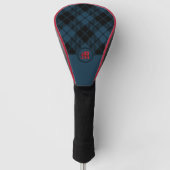 Blauw Schots Spaans Monogram Golfheadcover (Voorkant)