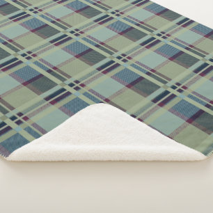 Blauw Schotse Dame Tartan Patroon Sherpa Deken