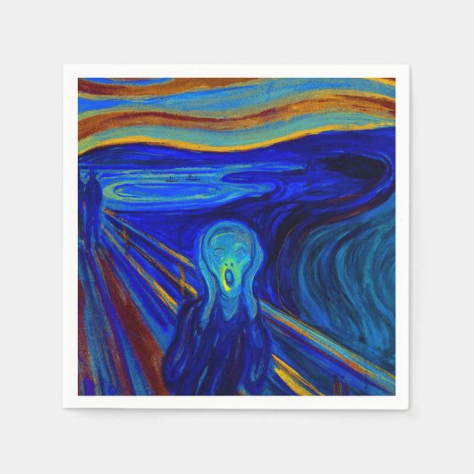 Blauw Schreeuwpapier servet (Voorkant)