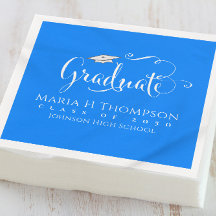 Blauw Schrift Mortarboard Afstudeerfeest Cocktail