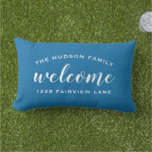 Blauw Schrift Welkom Monogram Bordes