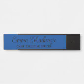 Blauw schrifttype bordje voor kantoor (Voorkant)