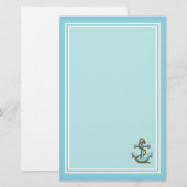 Blauw Schrijfpapier met Anker Briefpapier (Voorkant / Achterkant)
