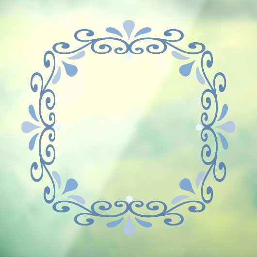 Blauw schuifwiel met raamkoeling raamsticker (Vel 3)