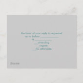  blauw schuur hout kant land bruiloft RSVP Uitnodiging Briefkaart (Achterkant)