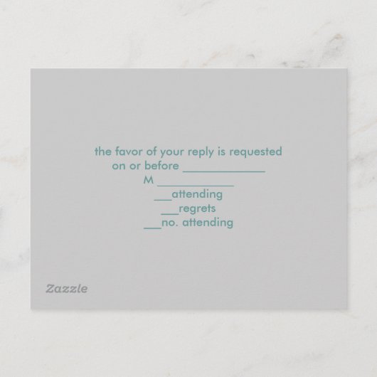  blauw schuur hout kant land bruiloft RSVP Uitnodiging Briefkaart (Achterkant)