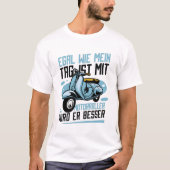 Blauw scooter vervoer t-shirt (Voorkant)