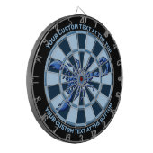 Blauw scorebord met aangepaste tekst dartbord (Voorkant Links)