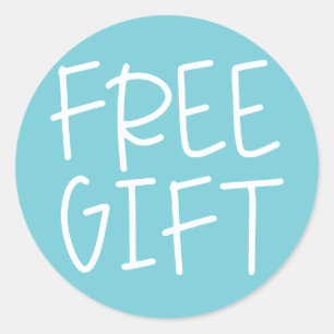 Blauw script gratis cadeau gratis sample Sticker
