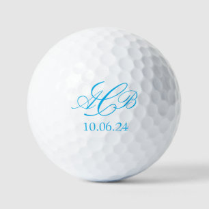  Blauw Script Initialen Monogram Favor Of Gift Golfballen