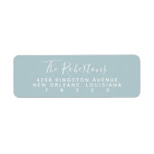 Blauw Script Name Return Address Labels (Voorkant)