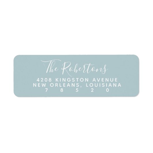 Blauw Script Name Return Address Labels (Voorkant)