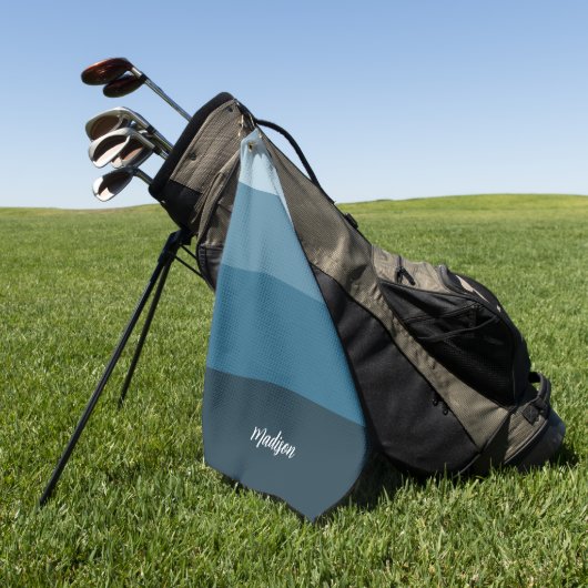 Blauw Script & Strepen Golf Handdoek (Groen)