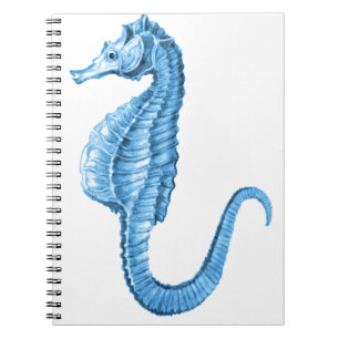 Blauw seahorse kust zeevaart oceaanstrand notitieboek
