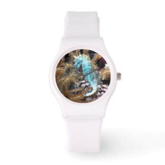 Blauw Seahorse wit siliconen horloge