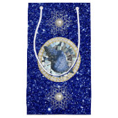 Blauw Seashell Jewel Blauw Faux Glitter Sneeuwvlok Klein Cadeauzakje (Voorkant)