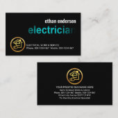 blauw seinvignet voor elektriciens visitekaartje (Voorkant / Achterkant)
