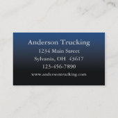 Blauw semi met aanhangwagen, Visitekaartje (Achterkant)