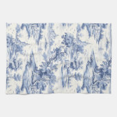 Blauw Shabby Chic Cottage Stijl Frans toilet Theedoek (Horizontaal)